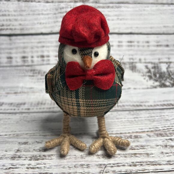 Target 2015 Wondershop Green Plaid Bird Red Beret Bowtie Spritz Winter Christmas - Picture 1 of 8